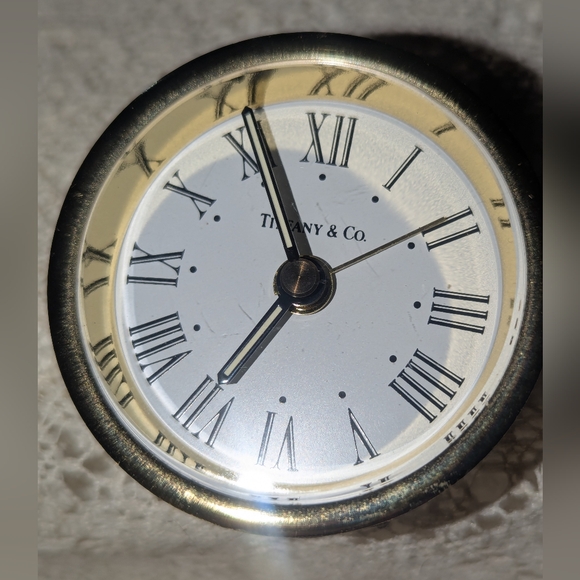 Tiffany & Co. Gold and White Original Desk Alarm Clock - Picture 1 of 5